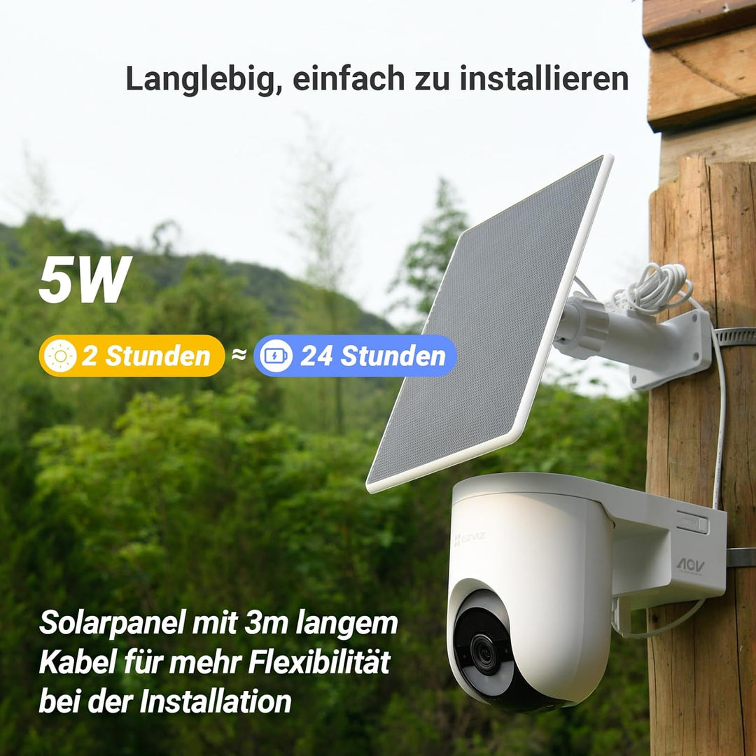 EZVIZ 4G LTE Überwachungskamera mit SIM Karte, 360° PTZ Überwachungkamera Aussen Akku, 4MP Farbnacht