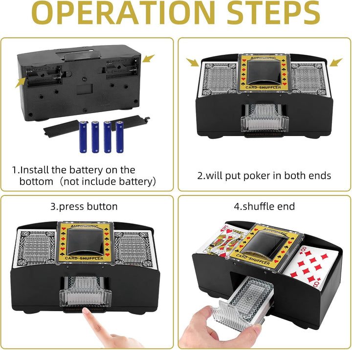 Kartenmischmaschine ,Elektrische Kartenmischmaschine 2 Deck, elektronische Casino-Poker-Kartenmischu