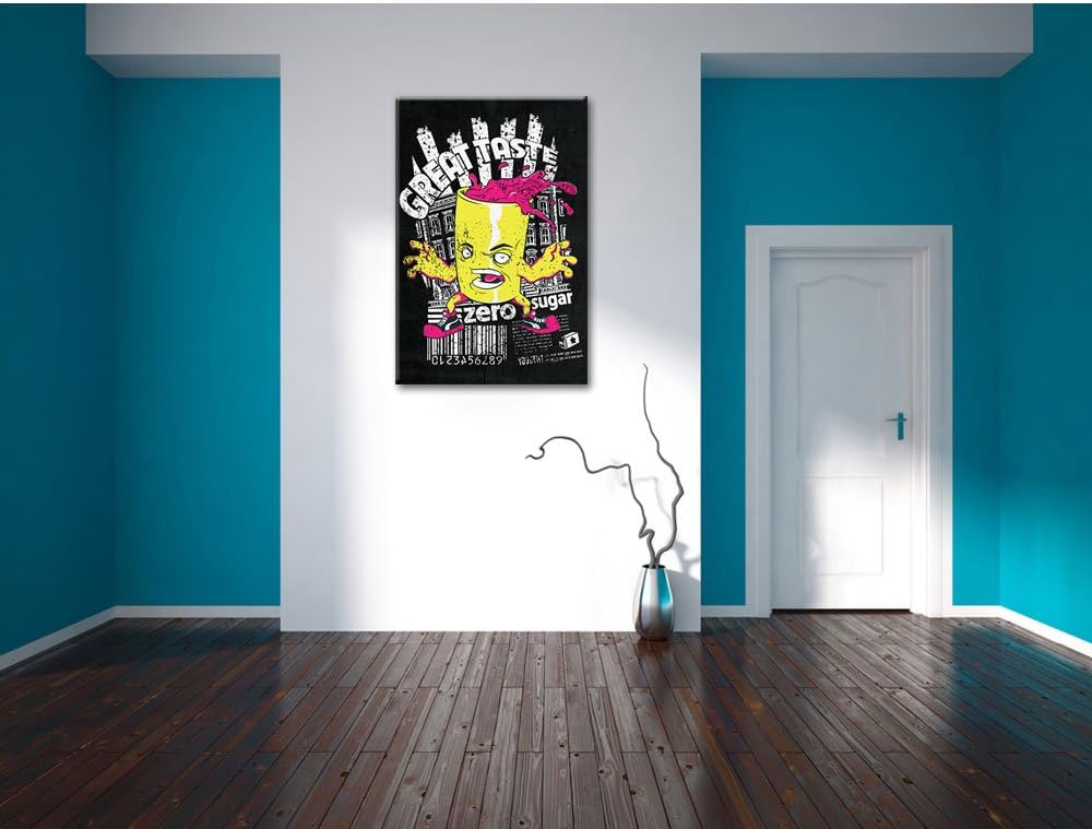 Dark Great taste black Bild auf Leinwand, XXL riesige Bilder fertig gerahmt mit Keilrahmen, Kunstdru