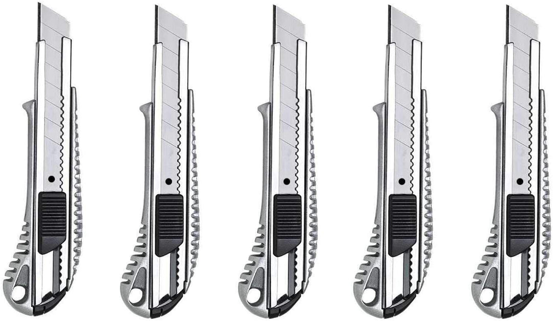 10 Profi Alu Cuttermesser – 18 mm – Metallführung/Cutter-Messer/Teppichmesser/Abbrechmesser/Universa