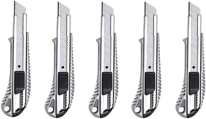10 Profi Alu Cuttermesser – 18 mm – Metallführung/Cutter-Messer/Teppichmesser/Abbrechmesser/Universa