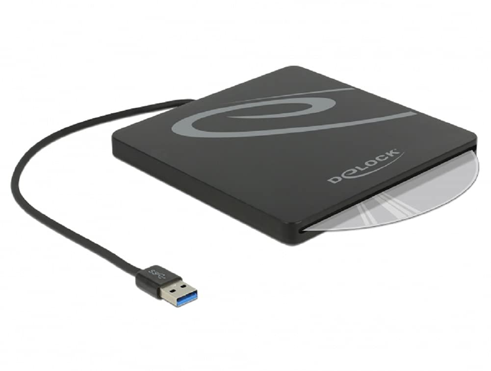 Delock 42604 Externes Gehäuse für 5.25″ Slot-in Slim SATA Laufwerke 9,5 / 12,7 mm zu USB Typ-A Steck