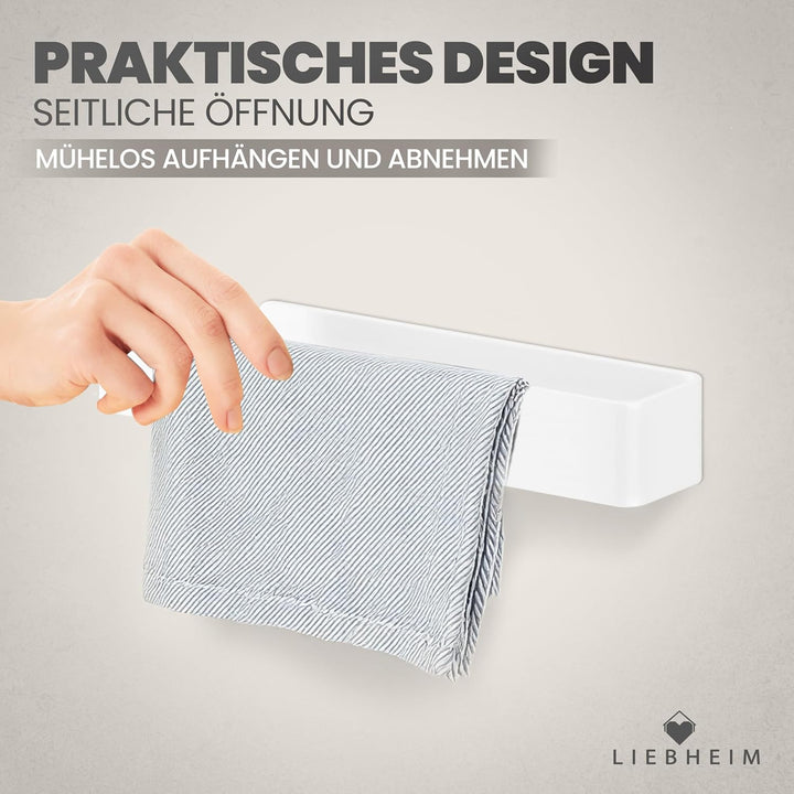 Handtuchhalterung Ohne Bohren - Handtuchhalter Wand - Handtuch Aufbewahrung Weiss - Handtuchstange B