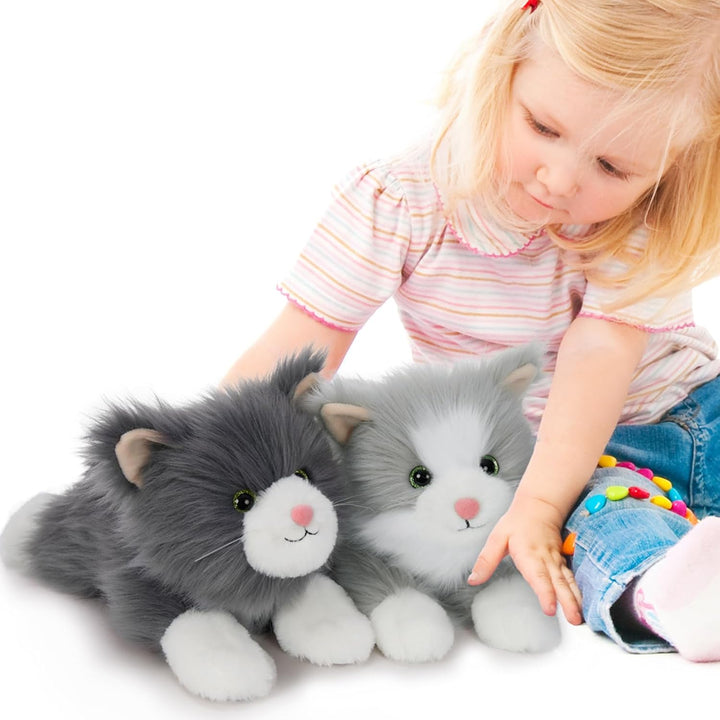 MorisMos süss 2 stücke Katze Kuscheltier Set, weich Kawaii 45cm Plüschkatze,deko Puppe Katze stoffti