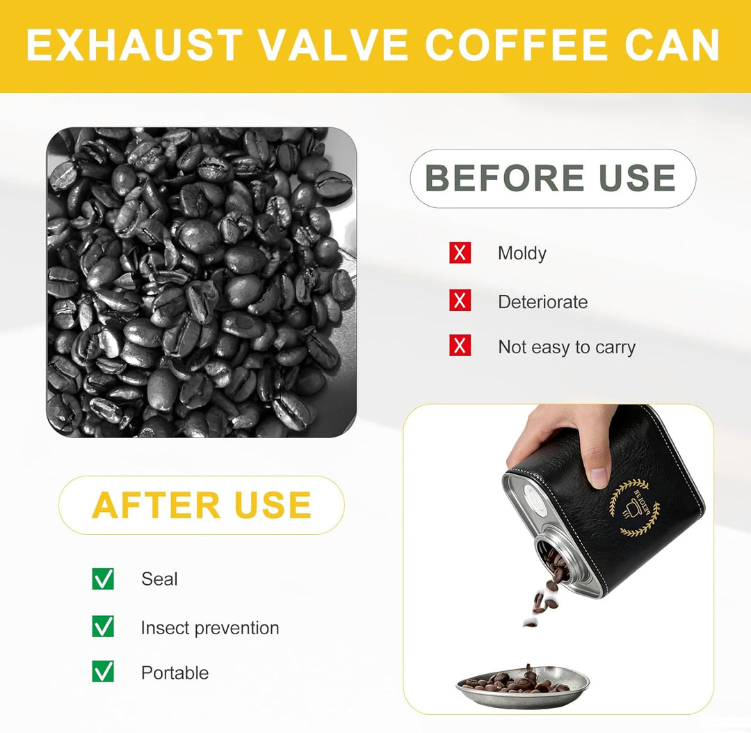 Kaffeedose Luftdicht, Kaffeebohnen Behälter 150g, Kaffeedose für Gemahlenen Kaffee, Kaffeedosen Meta
