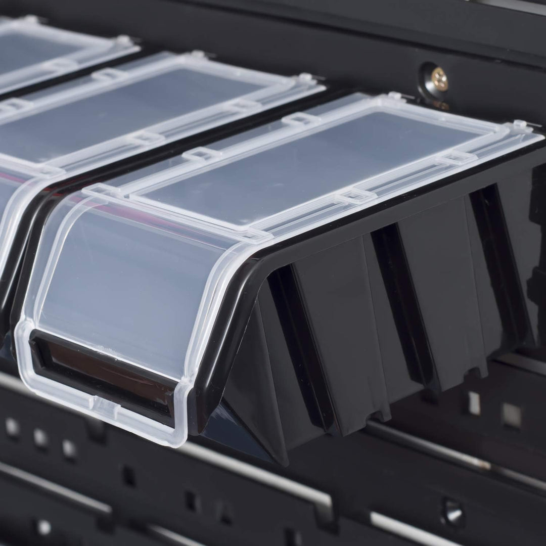PAFEN Lagersystem Stapelboxen mit Deckel Wandregal 772 x 390 – 24 Stück Boxen - Werkzeugwand Werksta