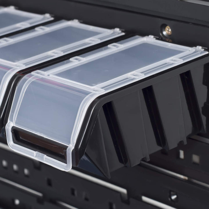 PAFEN Lagersystem Stapelboxen mit Deckel Wandregal 772 x 390 – 24 Stück Boxen - Werkzeugwand Werksta