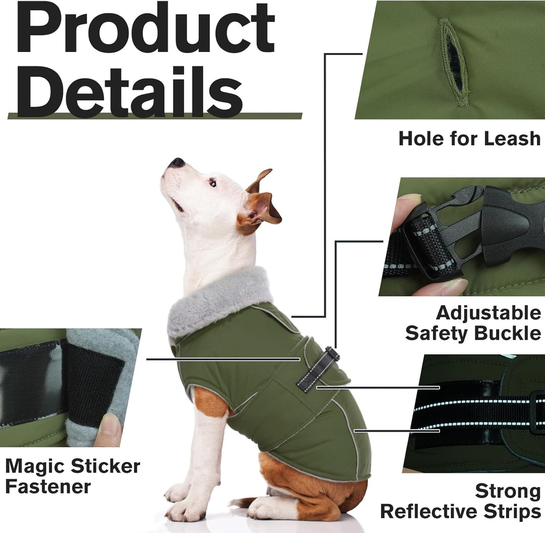 Lelepet Hundemantel Winterweste Reflektierende Fleece Hundejacke für Extra Grosse Hunde Wasserdicht