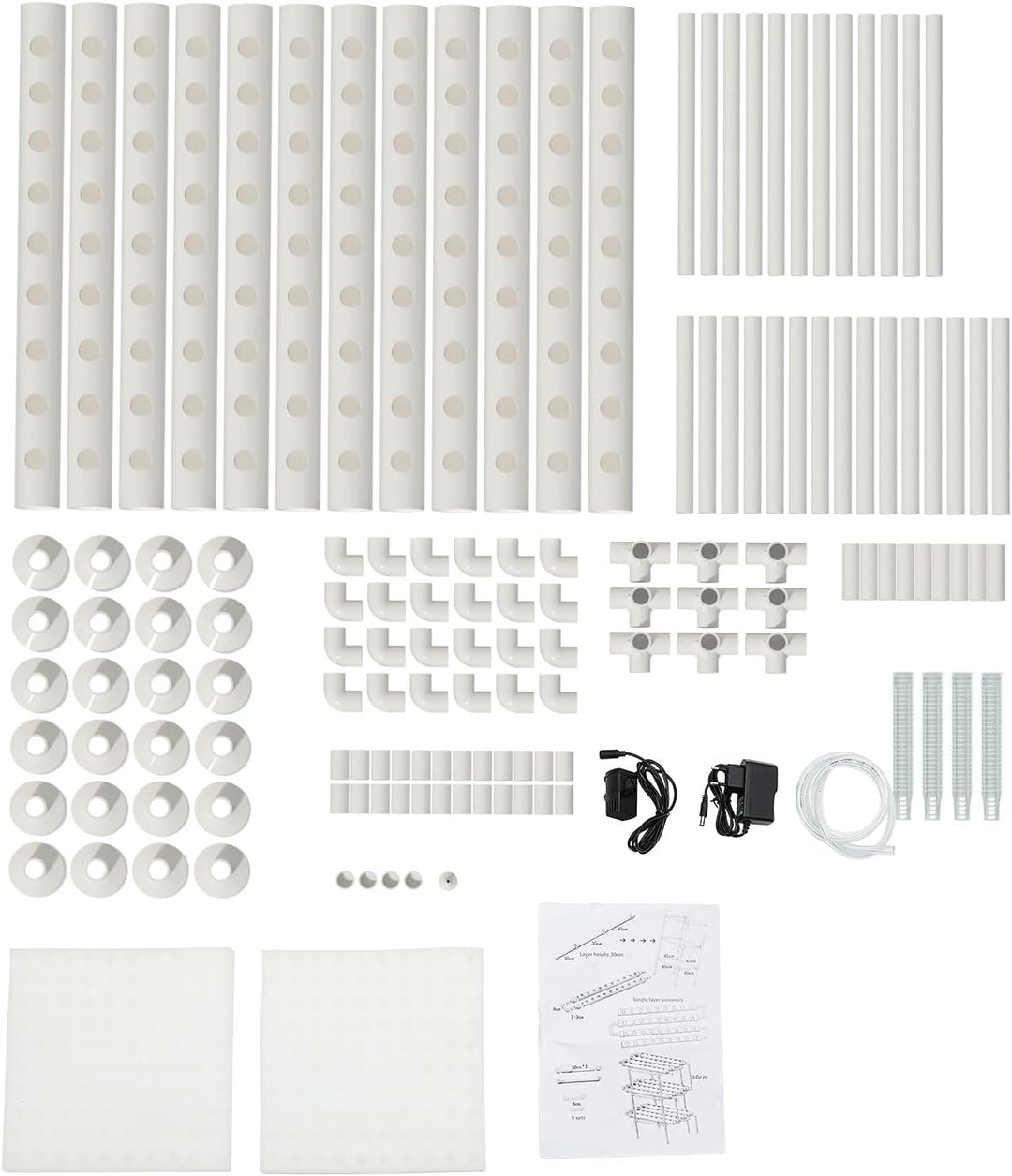 Futchoy Hydroponic Grow Kits 3 Schichten 108 Standorte Gemüse Blumen Hydroponics-System Gemüsewerkze