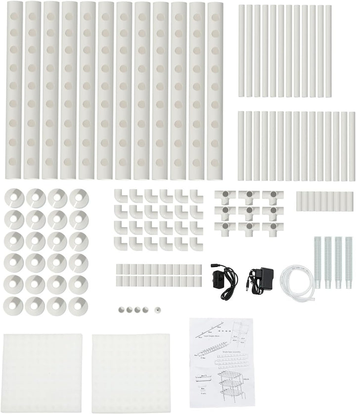 Futchoy Hydroponic Grow Kits 3 Schichten 108 Standorte Gemüse Blumen Hydroponics-System Gemüsewerkze