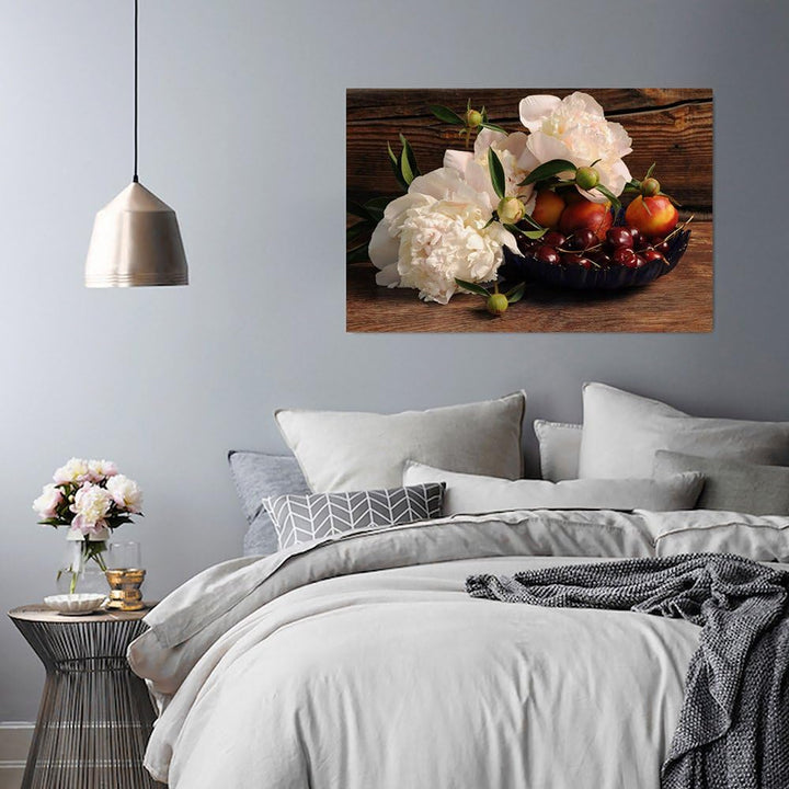 Feeby Bilder Blumen Pfingstrosen 80x60 cm 1 Teilig Wohnzimmer Schlafzimmer Flur Küche Wandbilder Mod