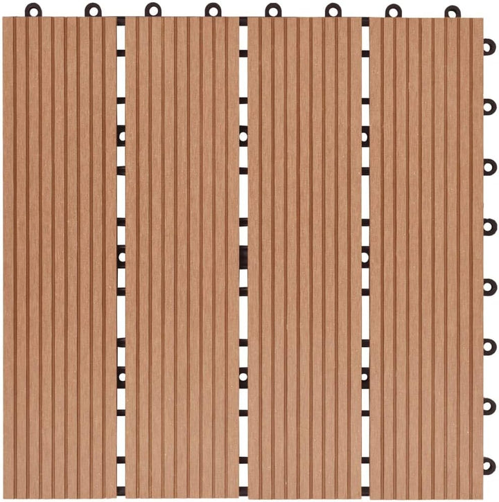 Festnight WPC Terrassendielen Terrassenplatten 30x30 cm 11er Spar Set für 1m² Braun in Holzoptik für