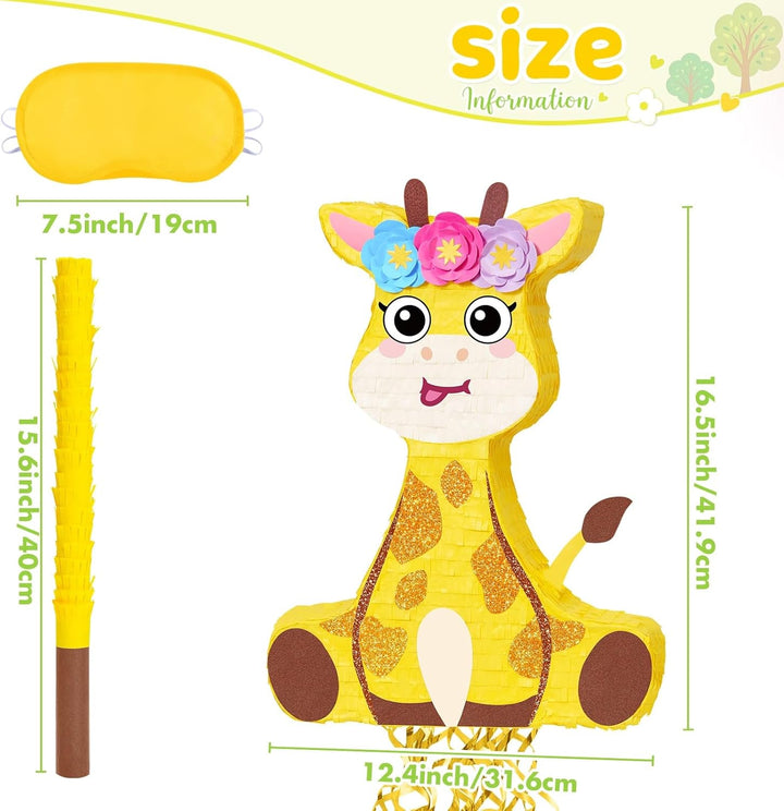 WERNNSAI Giraffen Pinata – Tier Pinata Partyspiel für Kindergeburtstage Giraffen Piñata Set mit Stöc