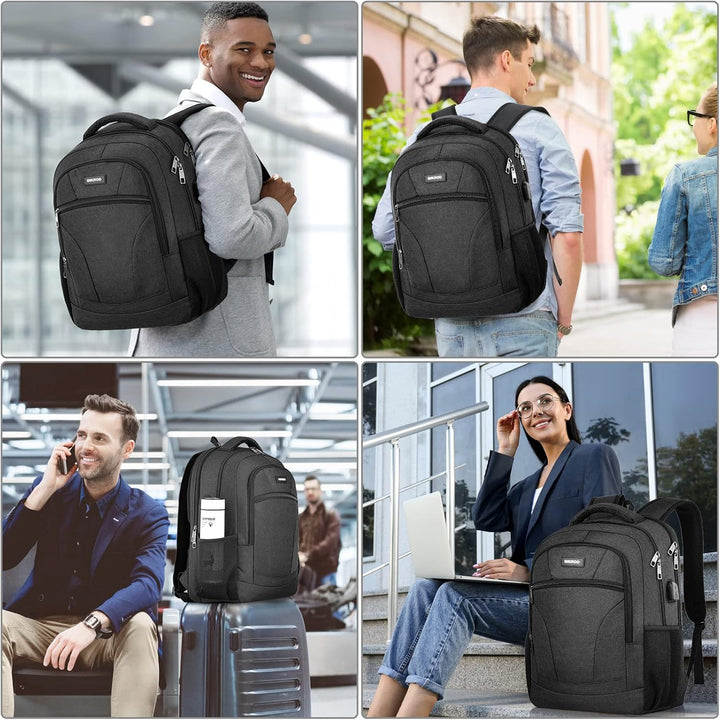 BIKROD Rucksack Herren, Schulrucksack Jungen Teenager, 17.3 Zoll Laptop Arbeit Daypack mit USB-Ladea