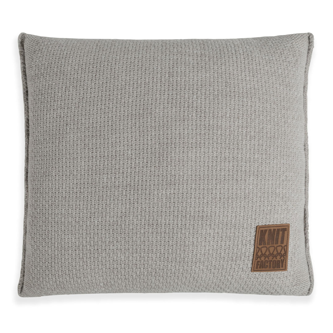 KNIT FACTORY - Jesse Zierkissen - Quadratische Sofa Kissen - Iced Clay - Gestrickter Dekokissen - Co