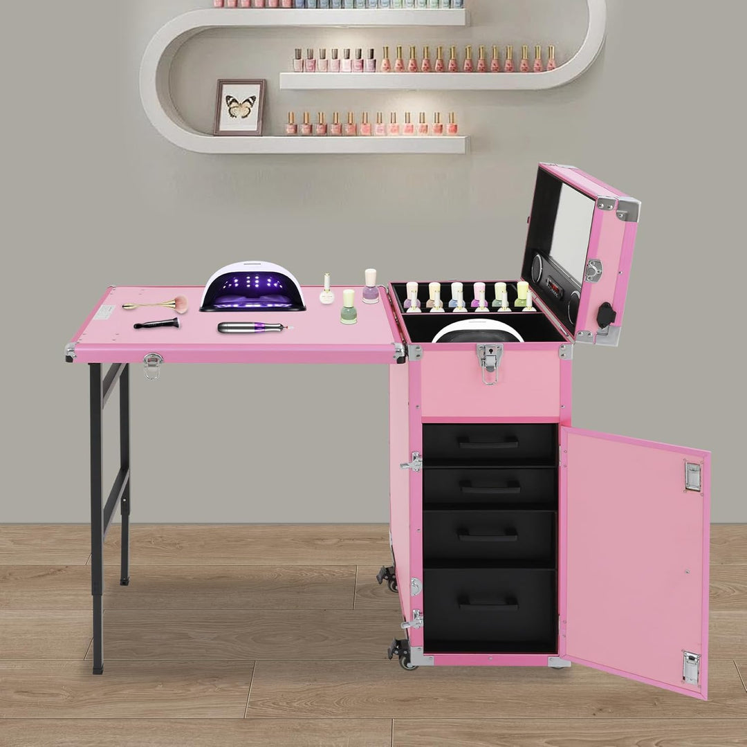 Kosmetikkoffer Trolley 2 in 1 Kosmetikkoffer Gross Kosmetik Trolley Make up Koffer Schminkkoffer mit