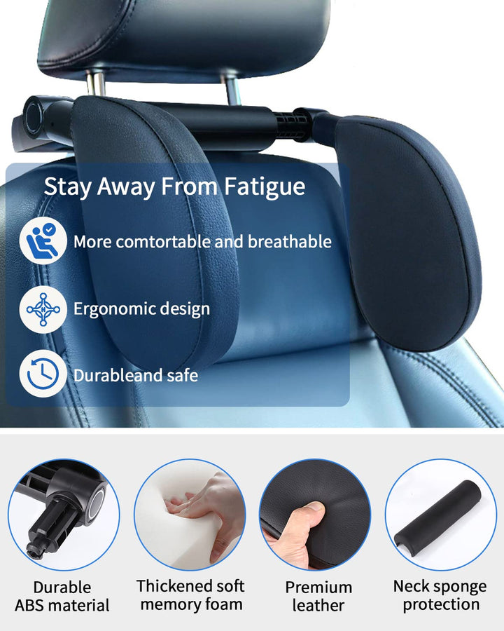 JOFLVA Kopfstütze Auto Kinder, Auto Kopfstütze Nackenstütze Kinder, Nackenkissen Autokissen Aus Lede