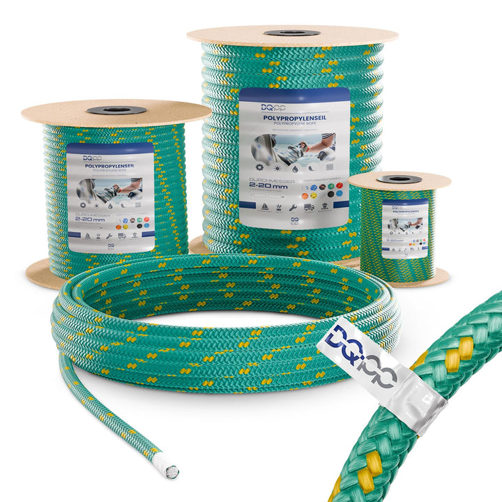 100m POLYPROPYLENSEIL 5mm GRÜN Polypropylen Seil Traglast bis 244 kg Tauwerk PP Flechtleine Textilse
