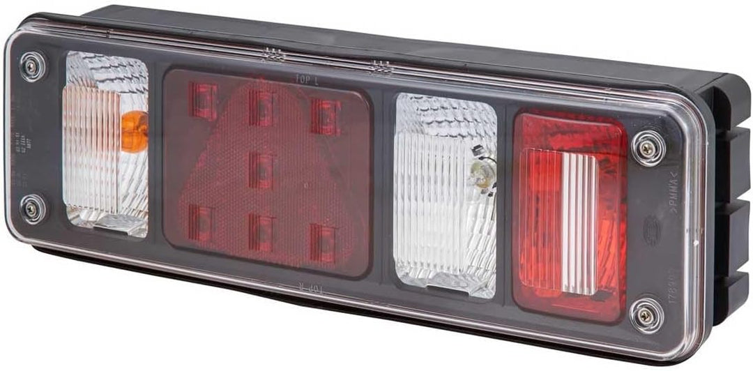 HELLA - Heckleuchte - Hybrid - 24V - Anbau/geschraubt - Lichtscheibenfarbe: glasklar - Stecker: Supe