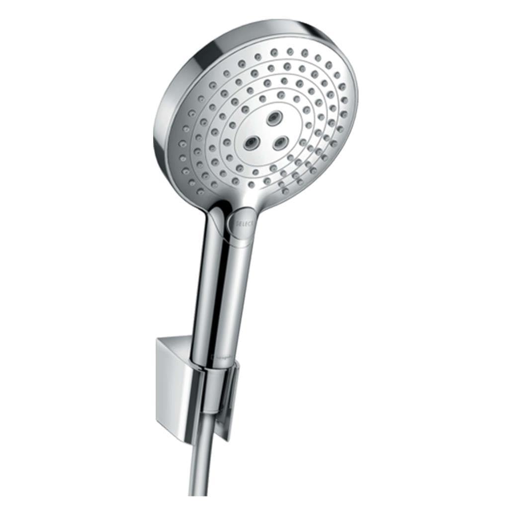 hansgrohe Raindance Select S 120 Duschkopf inkl. Duschkopfhalterung, 3 Strahlarten, Chrom Chrom Set