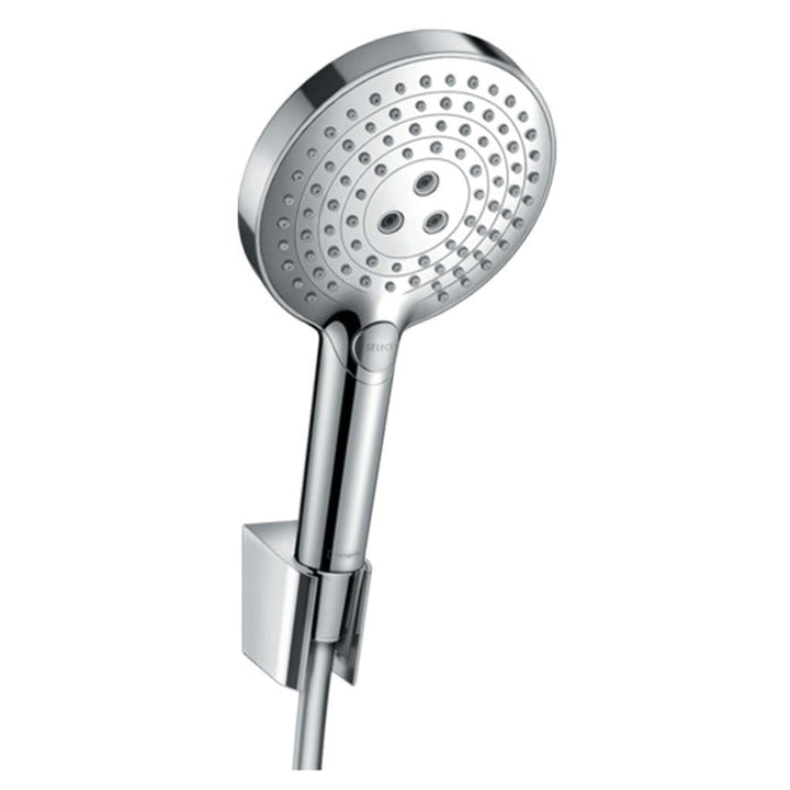 hansgrohe Raindance Select S 120 Duschkopf inkl. Duschkopfhalterung, 3 Strahlarten, Chrom Chrom Set