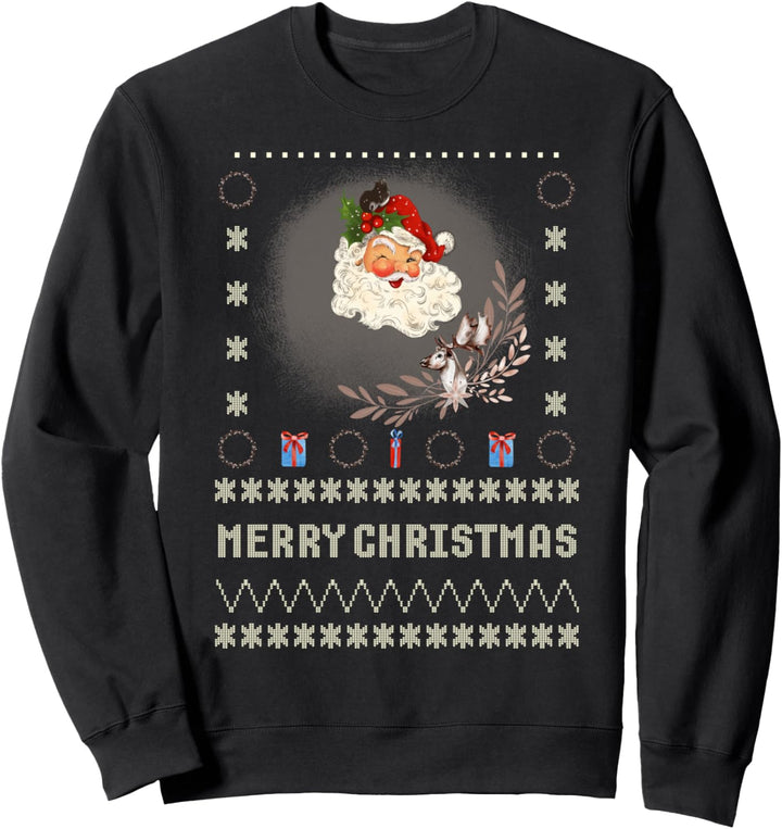 Vintage Weihnachten Weihnachtsmann Pullover Frohe Weihnachten Retro Sweatshirt