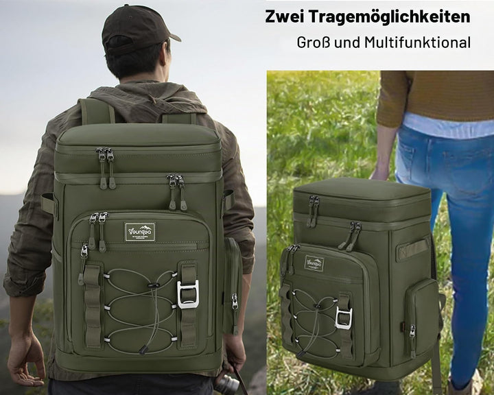 Kühlrucksack, 30L Grosse Thermo Kühltasche Rucksack, Wasserdicht Picknickrucksack Gross für Strand,