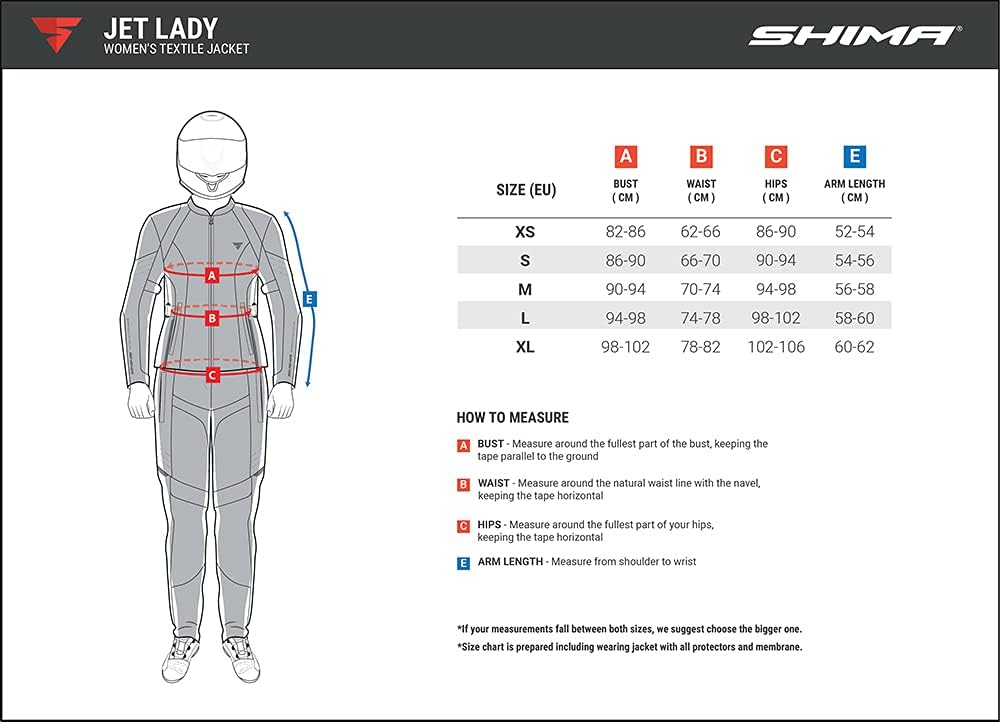 SHIMA JET Motorradkombi Damen - Atmungsaktive Sommer Mesh Motorcycle Stadt Textiljacke Männer mit Wa