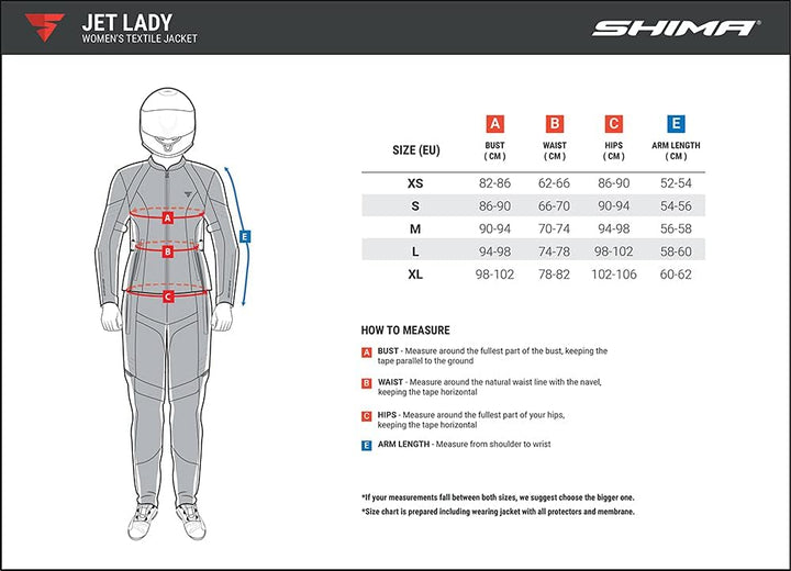 SHIMA JET Motorradkombi Damen - Atmungsaktive Sommer Mesh Motorcycle Stadt Textiljacke Männer mit Wa