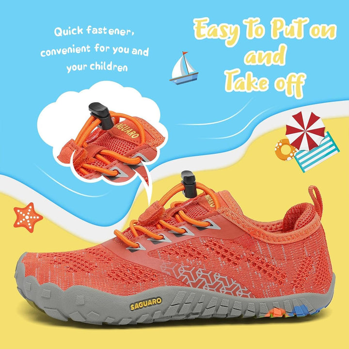 SAGUARO Kinder Barfussschuhe Schnell Trocknend Badeschuhe,24-36 EU 25 EU Orange, 25 EU Orange