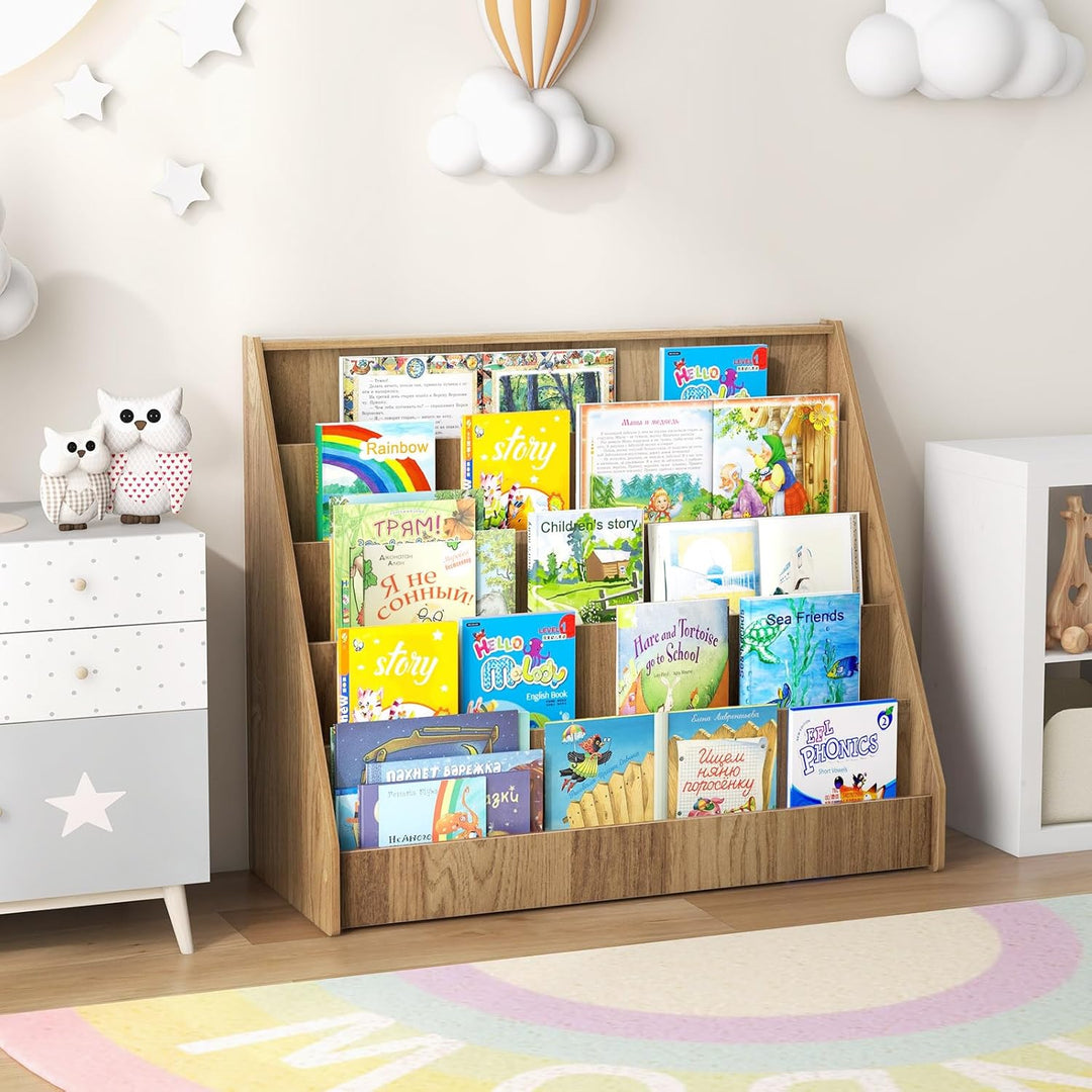 DREAMADE Bücherregal Kinder, Kinderregal aus Holz mit rutschfesten Füssen & pflegeleichter Oberfläch