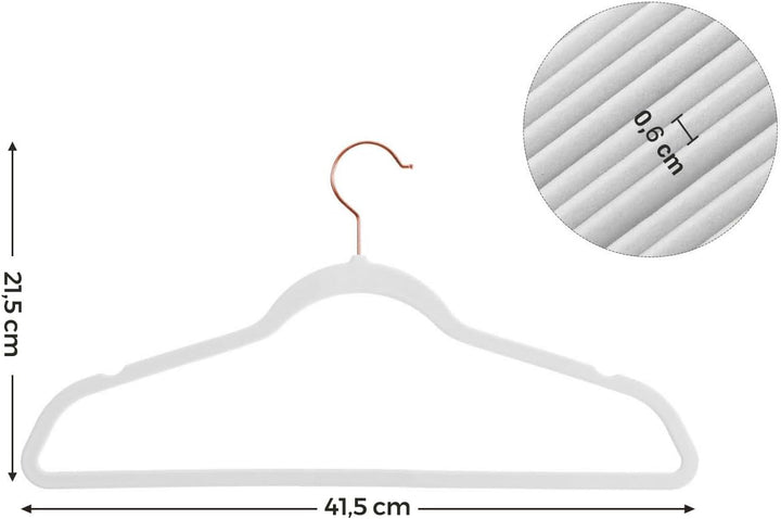 SONGMICS Kleiderbügel Samt, 20er Set, Jackenbügel, 41,5 cm breit, Anzugbügel, dünn, gut belastbar, u