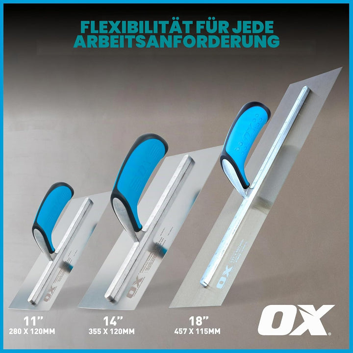 OX Pro Stainless Steel Plasterers Trowel - 114 X 280mm 114 x 280 mm, 114 x 280 mm