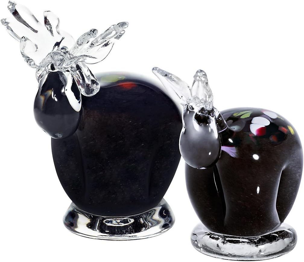 CRISTALICA Glasfigur Elch blaugrau 12cm