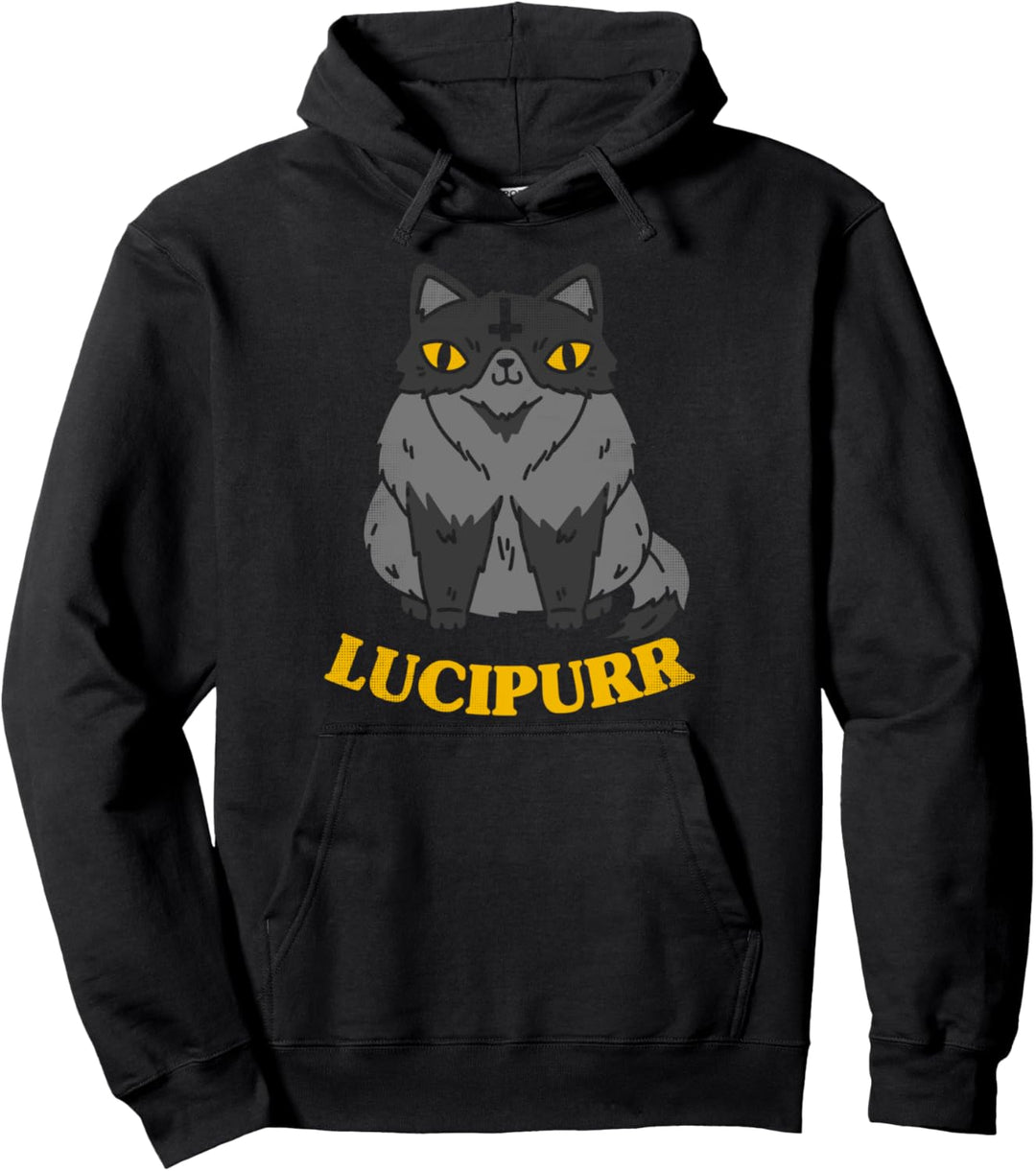 Kawaii Goth Lucipurr Gothic Occult Satan Grunge Pullover Hoodie