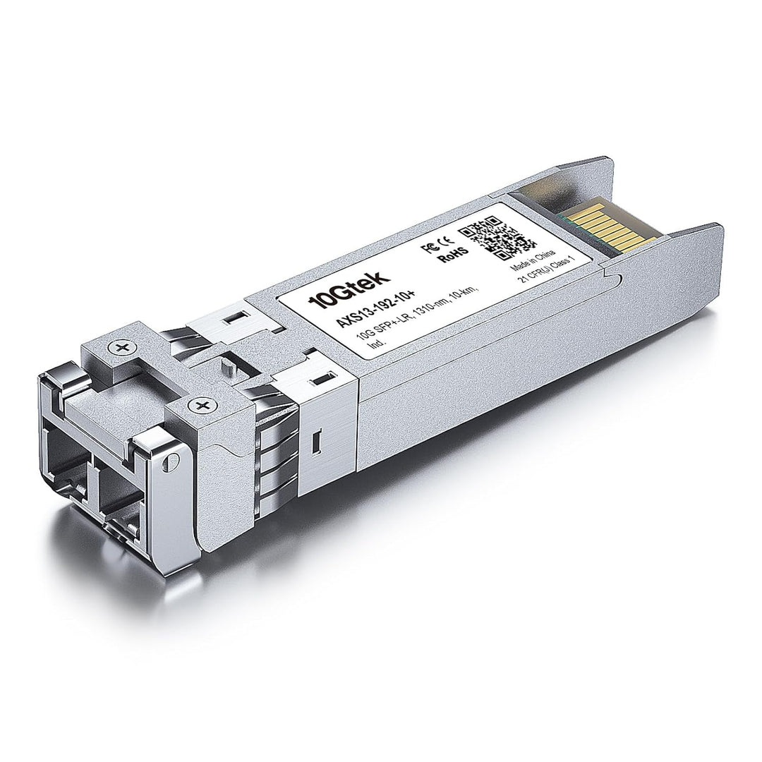10Gtek Industrial Grade 10GBase-LR SFP+ Transceiver, 10G 1310nm SMF, up to 10 km, Compatible for Cis
