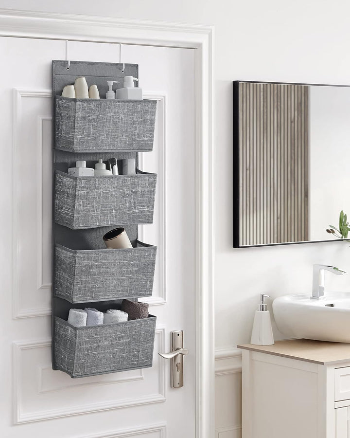 SONGMICS Hängeorganizer mit 4 Taschen, Hängeregal, Kleiderschrank-Organizer, Hängeaufbewahrung, Tür-