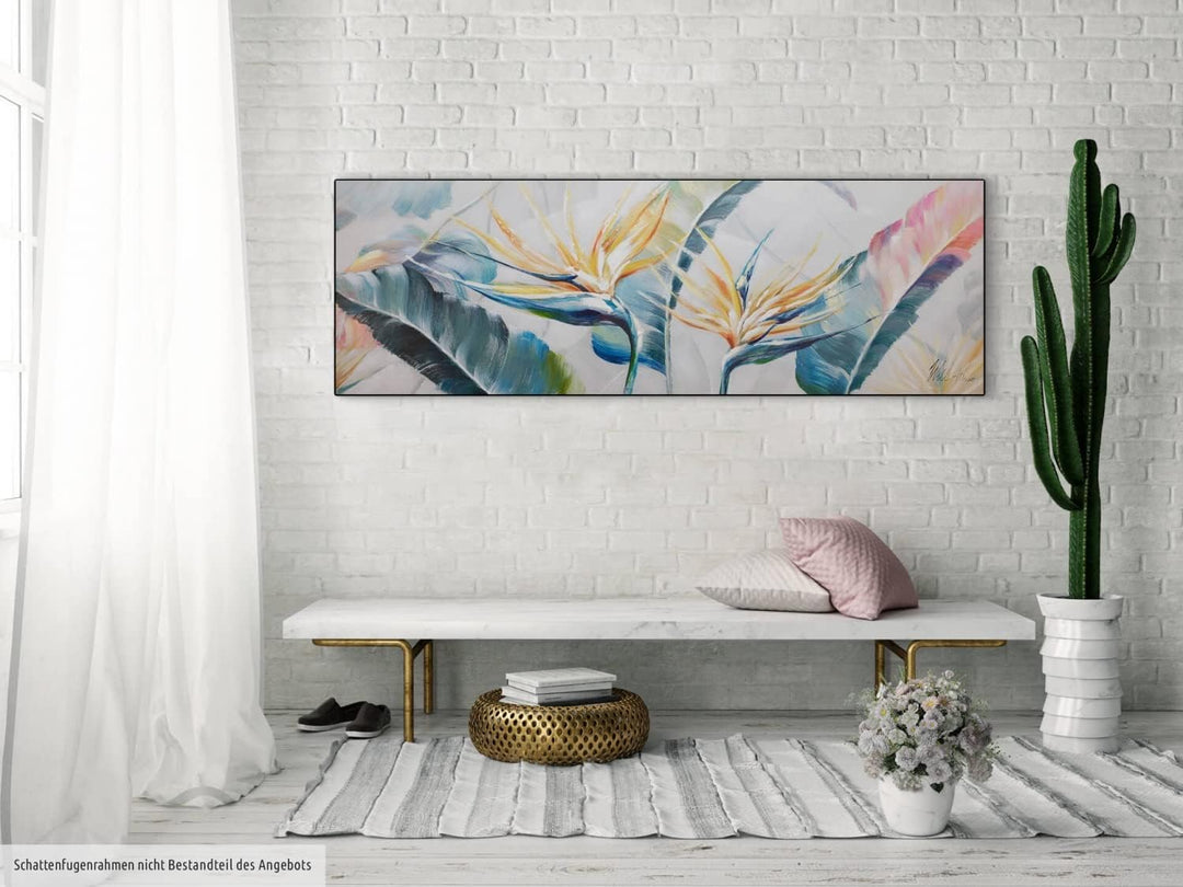 KunstLoft Leinwandbild | 100% HANDGEMALT | 150x50cm | Gemälde &