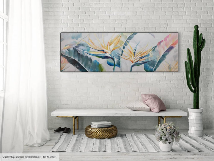 KunstLoft Leinwandbild | 100% HANDGEMALT | 150x50cm | Gemälde &