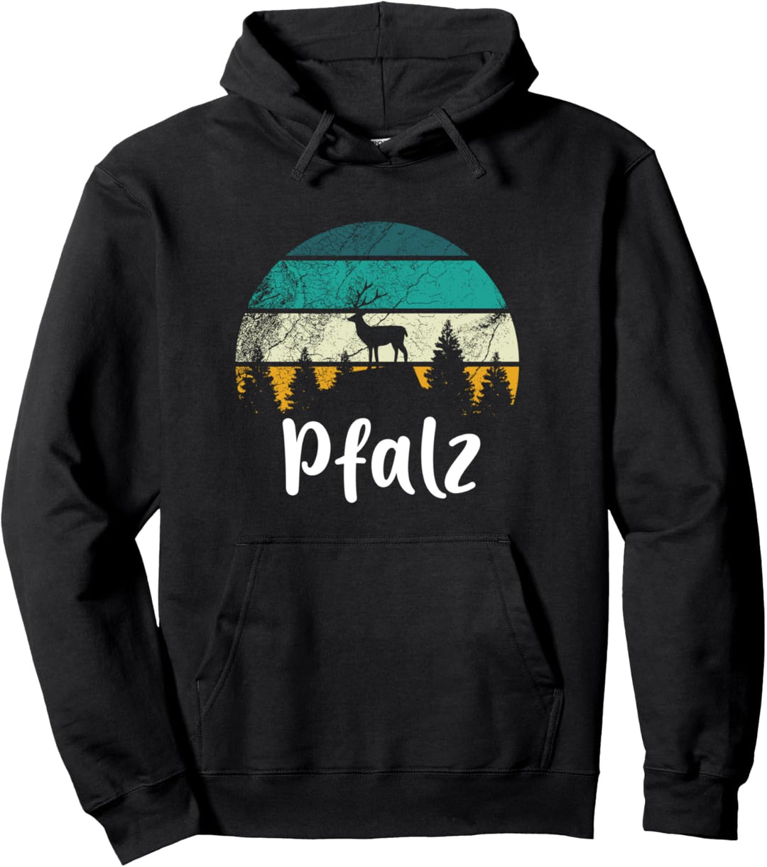 Pfalz Retro Hirsch Heimat Souvenir Pfalz Pfälzer Pullover Hoodie