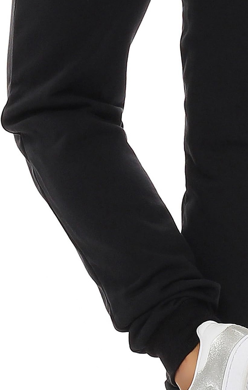 Gennadi Hoppe Damen Jogginghose Trainingshose Sweat Pants Sporthose Fitness Hose XS Schwarz (Black),