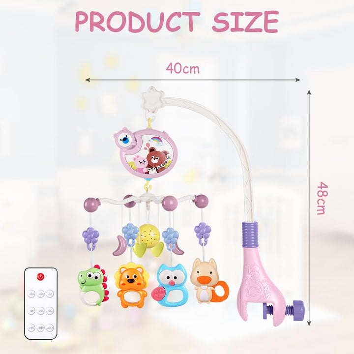 Babybett-Spielzeug, Mobile für Babybett, Baby Einschlafhilfe Musikspielzeug mit süssen Tieren, Babyb