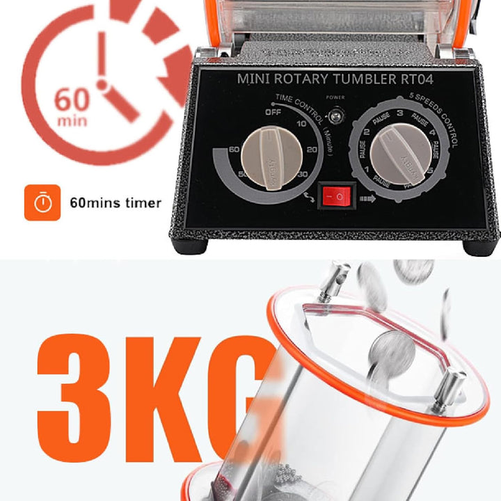 Poliermaschinen Poliertrommel Kugelmühle Rotationspolierer Poliermaschine mit Timer,Rotary Tumbler P