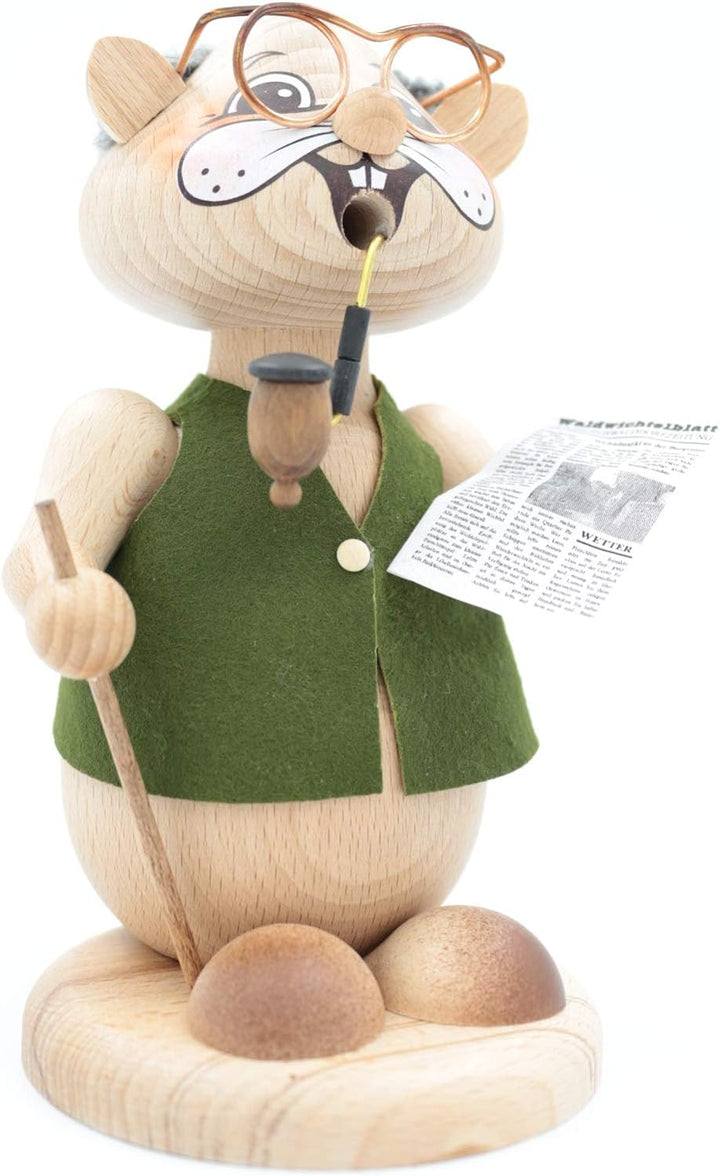 Kuhnert - Erzgebirgische Holzkunst Räuchermann Räucherfigur Hamster 18cm - Opa, Opa