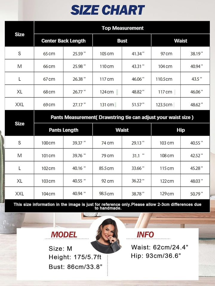 Lovasy Fleece Schlafanzug Damen Lang Winter Warmer Pyjama Set Flauschiger Frottee Schlafanzüge für D