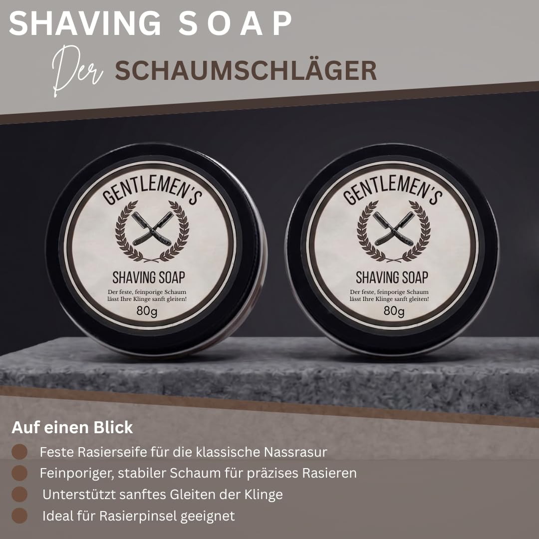 Rasierset Für Manner - Sicherheitsrasierer, Ständer, Schale, Rasierseife, Deo Mouse Creme, Echthaar