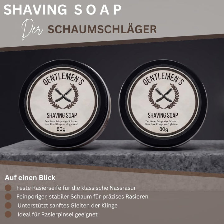 Rasierset Für Manner - Sicherheitsrasierer, Ständer, Schale, Rasierseife, Deo Mouse Creme, Echthaar