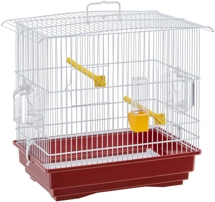 Ferplast Vogelkäfig Kanarienvogel, inkl. Vogelspielzeug, Vogel-Futternapf, Vogel-Sitzstangen, Weiss,