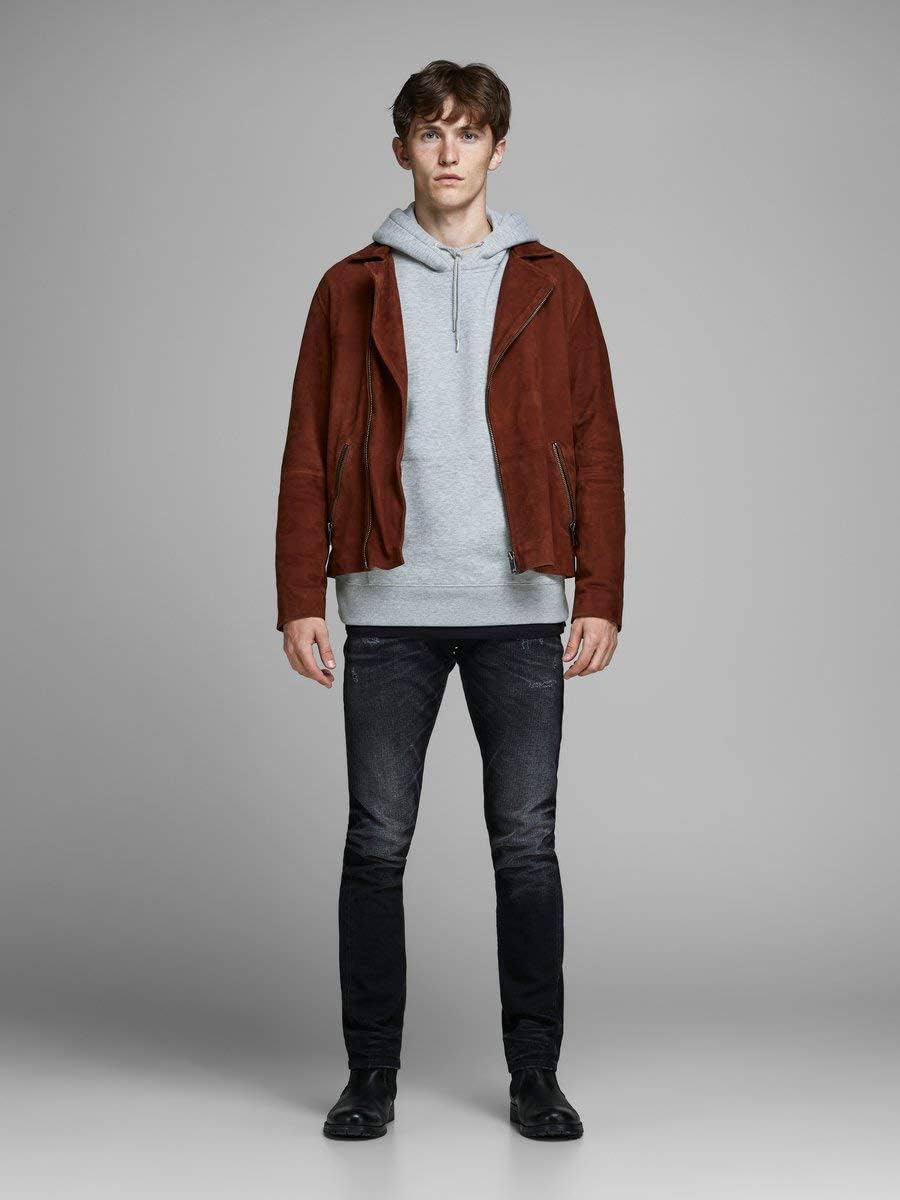 JACK & JONES Male Kapuzenpullover Logo Kapuzenpullover S Light Grey Melange, S Light Grey Melange