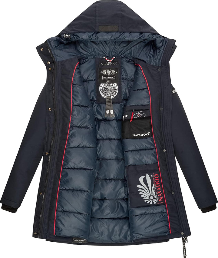 Navahoo Damen Warmer Winter Kurzmantel Blizzardstorm XS-3XL XS Navy, XS Navy
